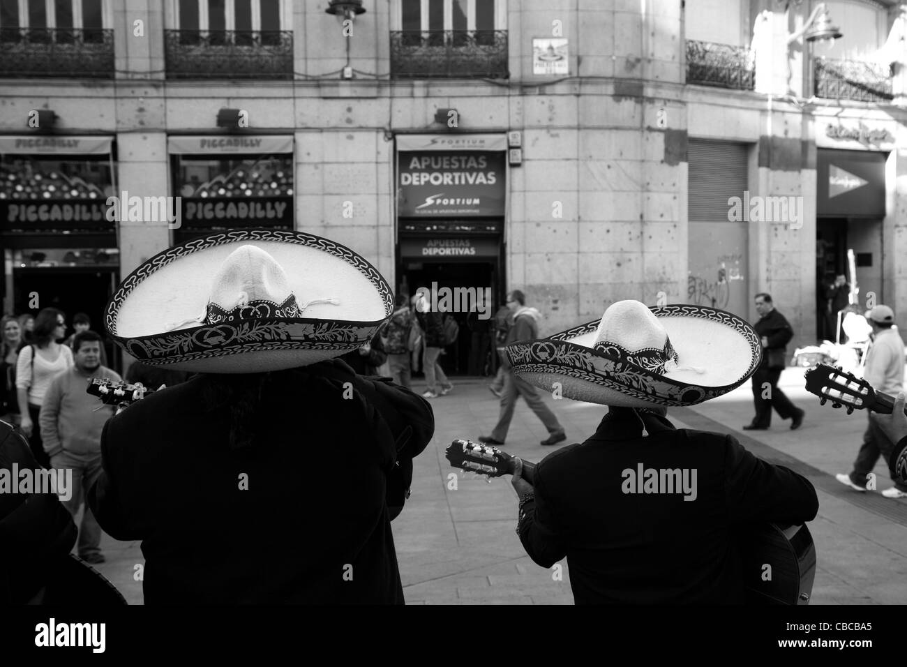 Mexican artisti di strada di Madrid in Spagna Foto Stock