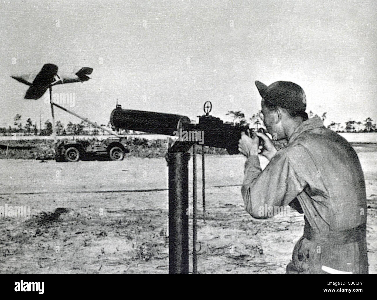 Equipaggio gunnery training con un Browning M1917 mitragliatrice Foto Stock