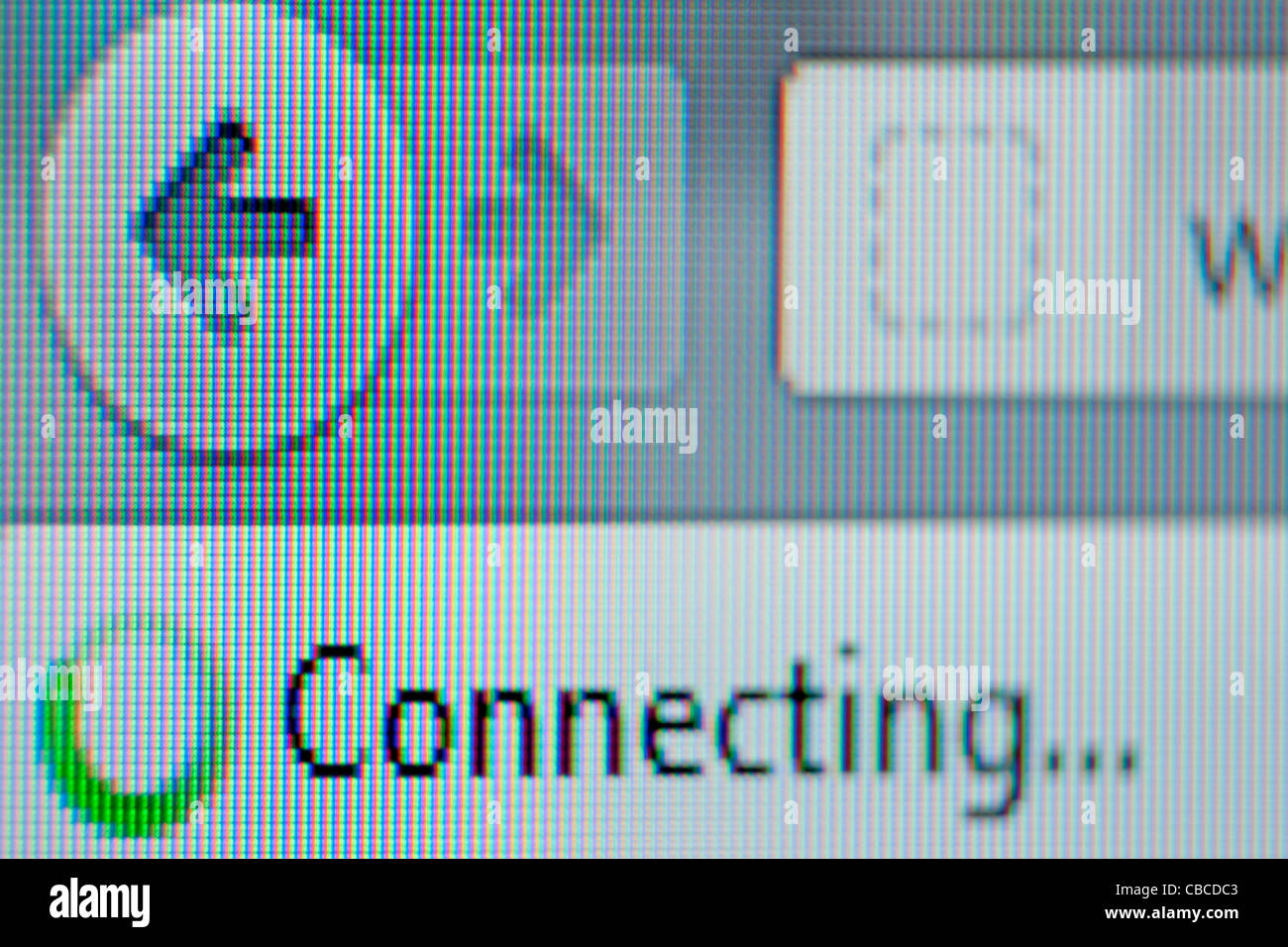 La navigazione con il browser in Internet e in attesa di connessione Foto Stock