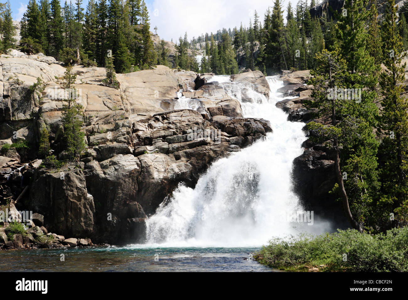Tuolumne Falls cascate sul fiume Tuolumne nel Parco Nazionale di Yosemite Foto Stock