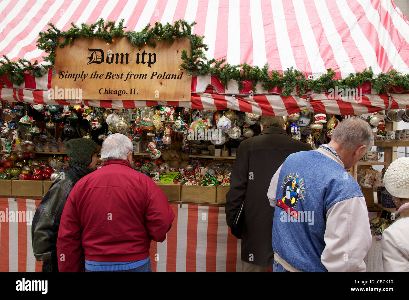 Il polacco decorazioni di Natale. Chicago Christkindlmarket 2011 Daley Centre Plaza Foto Stock