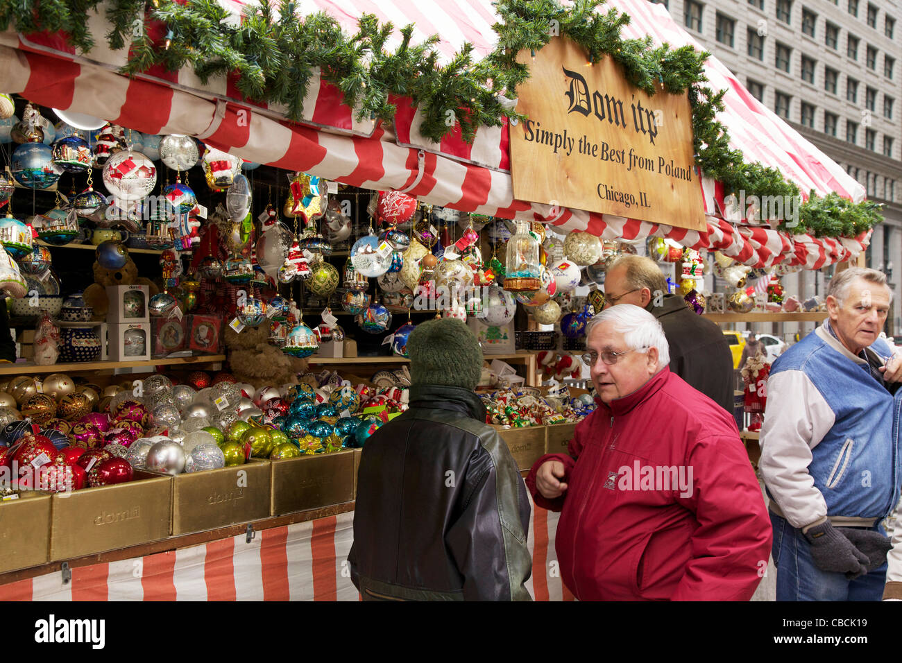 Il polacco decorazioni di Natale. Chicago Christkindlmarket 2011 Daley Centre Plaza Foto Stock