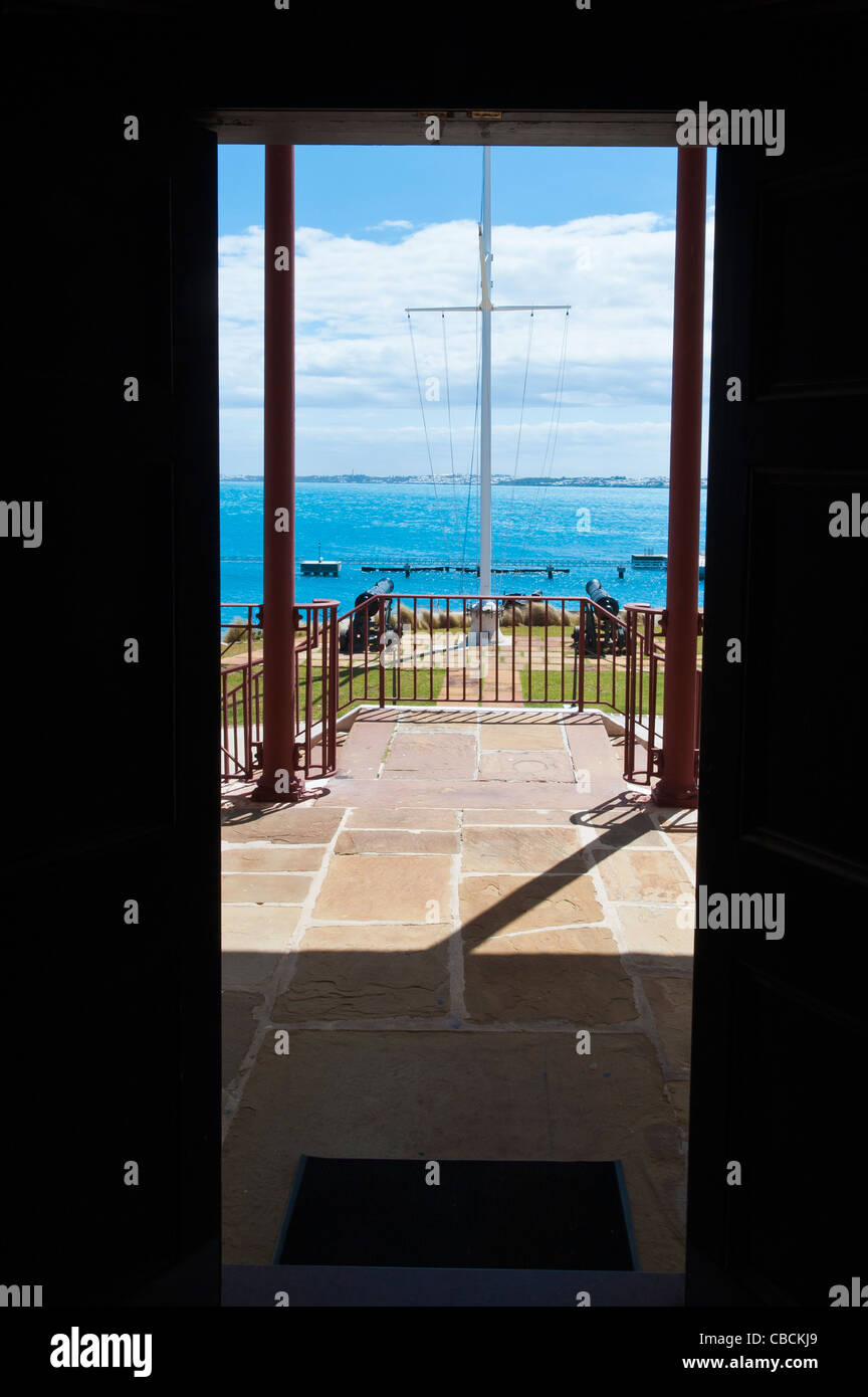 Bermuda. Vista della grande suono dal Commissario's House presso il Royal Naval Dockyard, Bermuda. Foto Stock