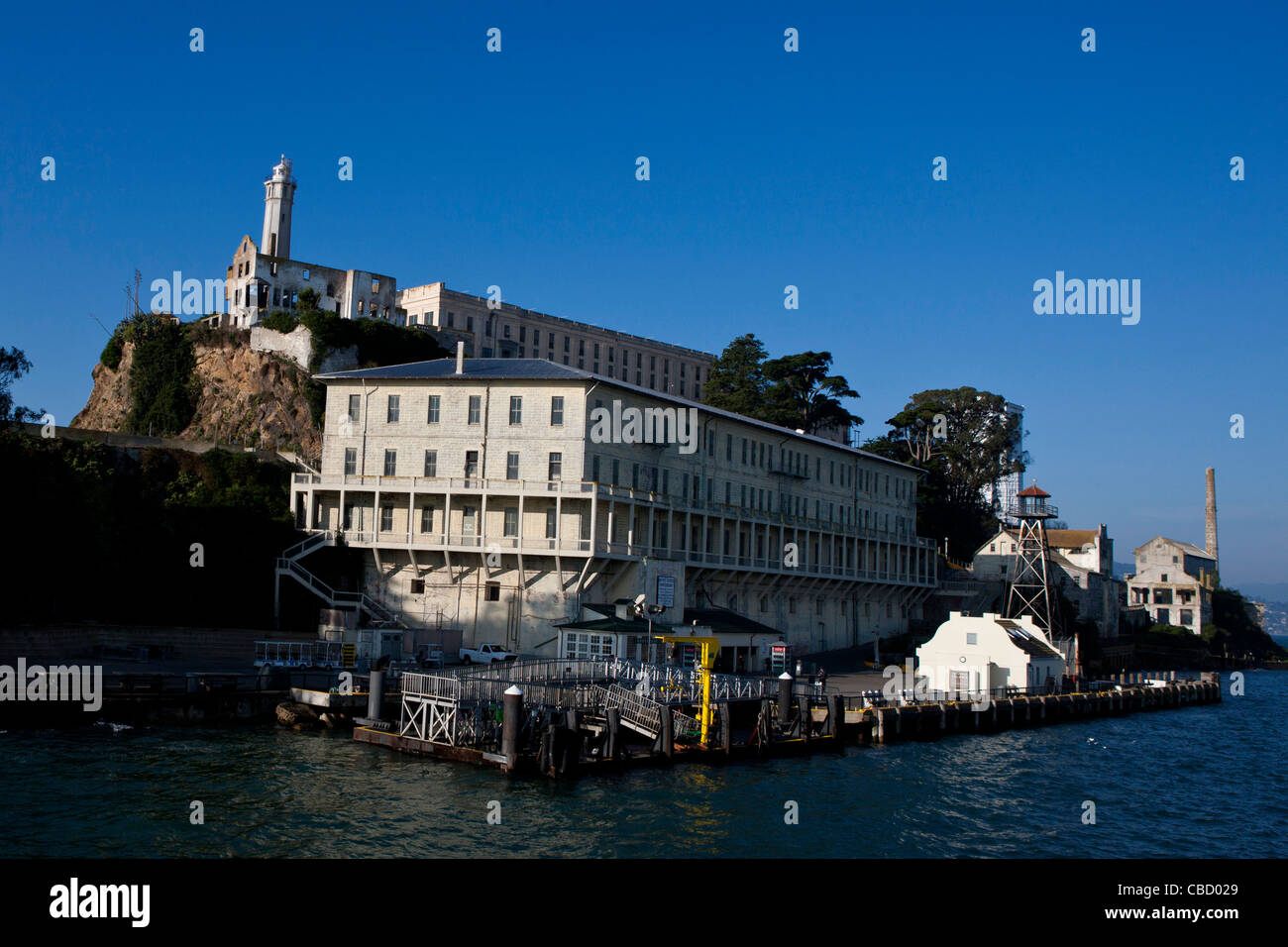 Docking facility, Isola di Alcatraz a San Francisco, California, Stati Uniti d'America Foto Stock