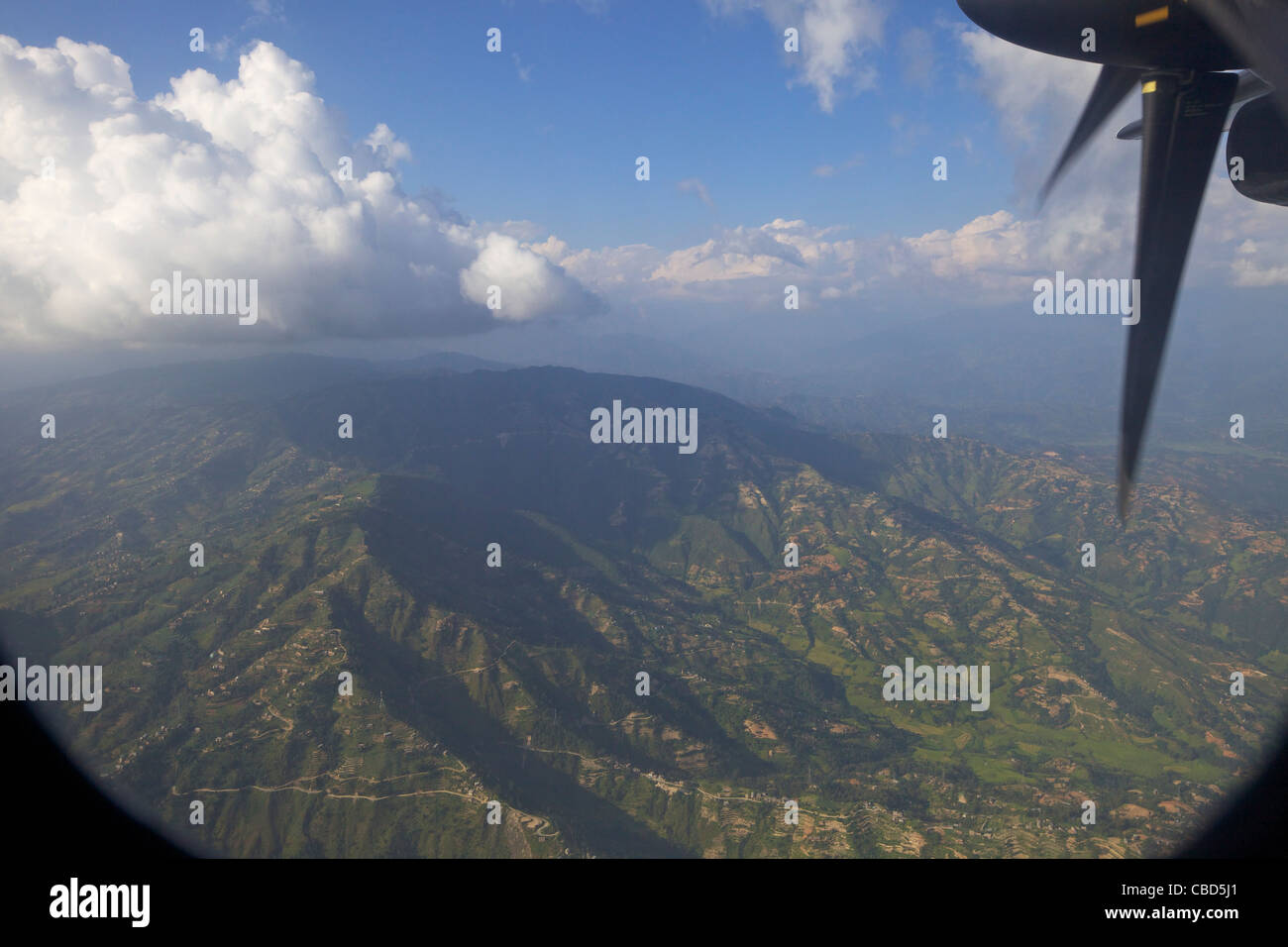 Valle di Kathmandu, fotografia aerea, Nepal, Asia Foto Stock