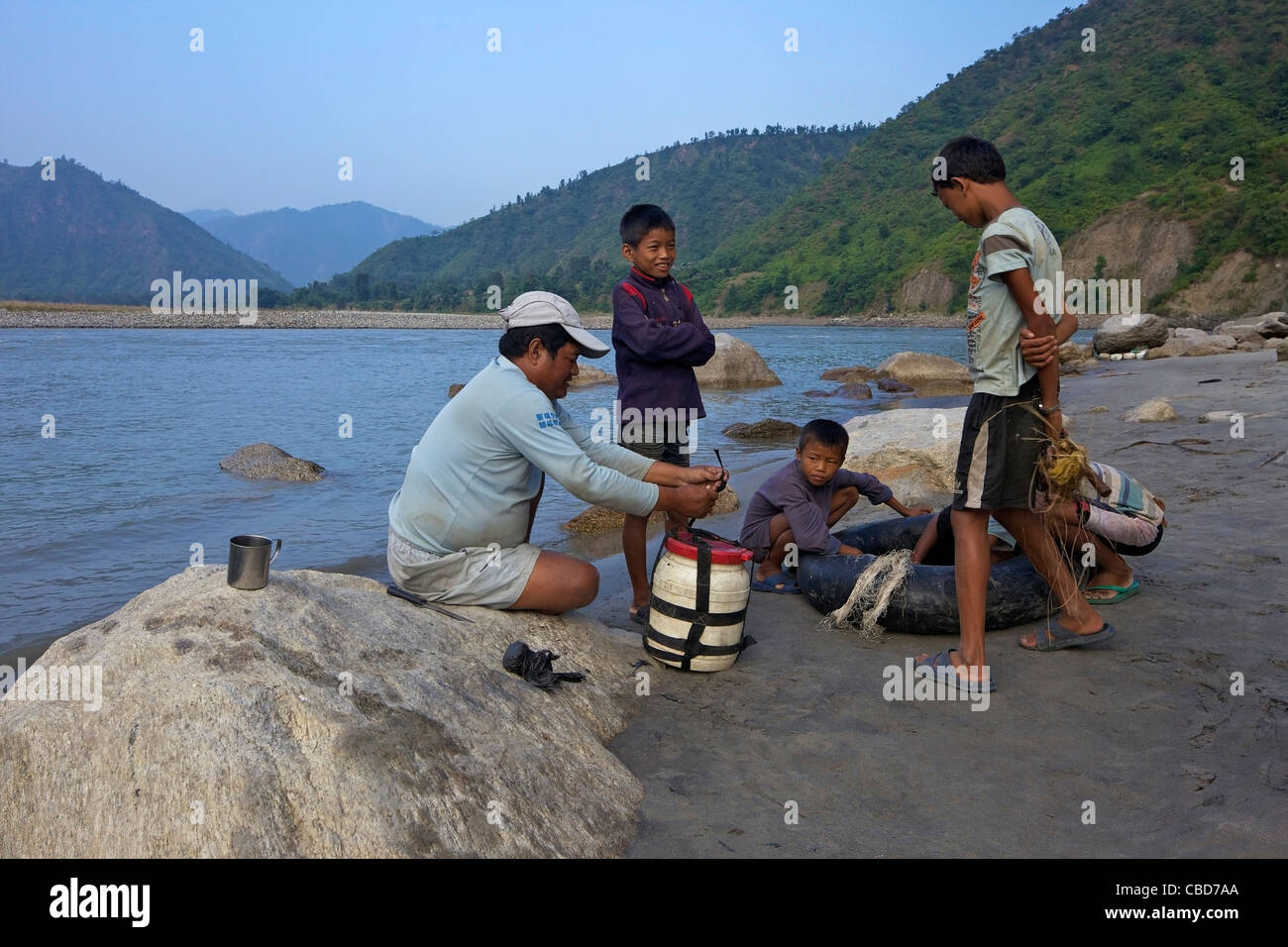 Sun Kosi River Rafting Trip, Nepal, Asia Foto Stock