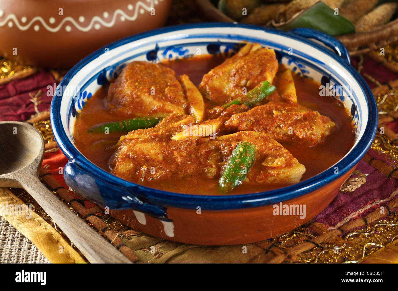 Goa pesce al curry India cibo Foto Stock