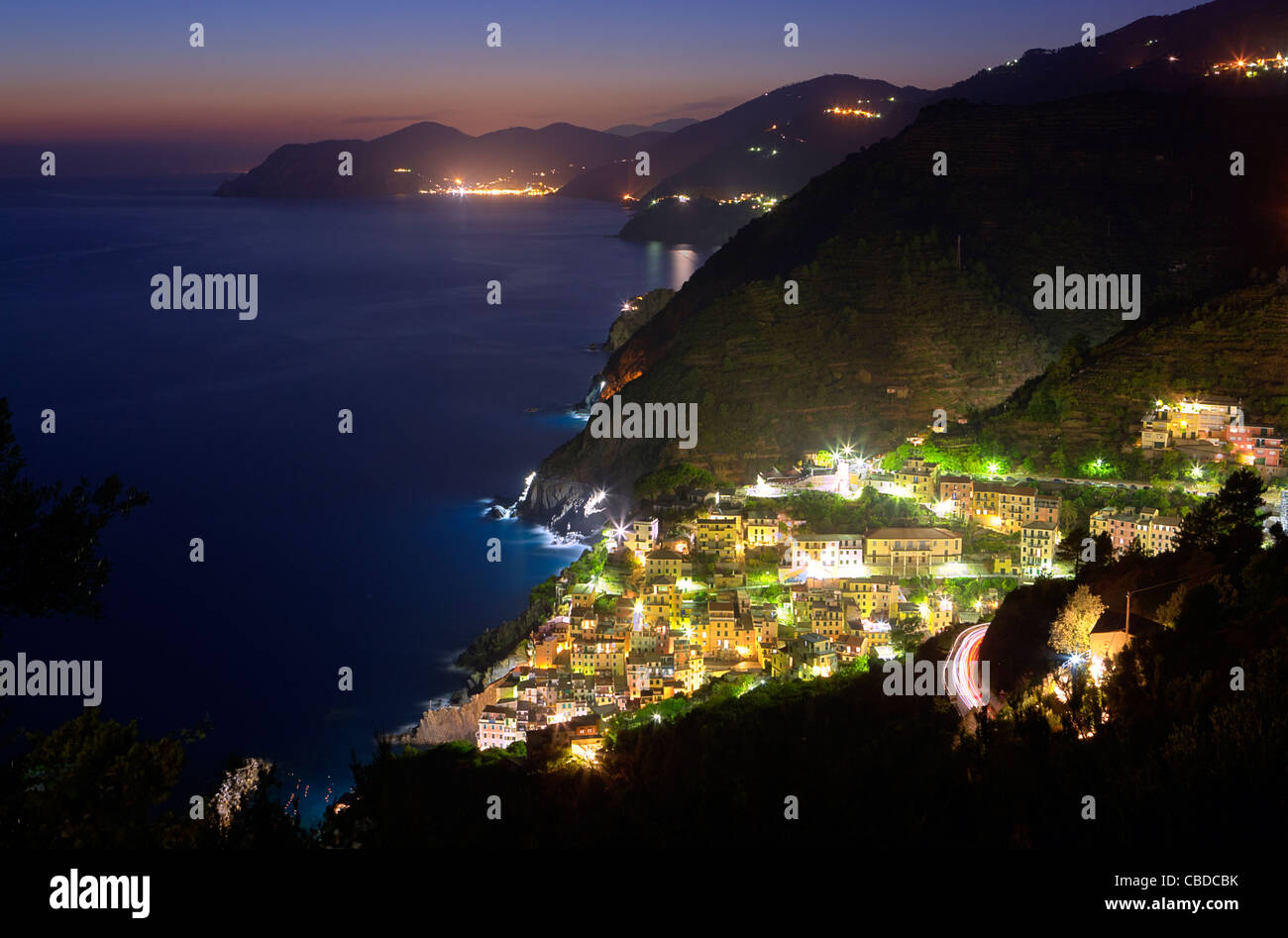 Riomaggiore Parco Nazionale delle Cinque Terre, provincia di La Spezia, Liguria, Italia, Europa Foto Stock