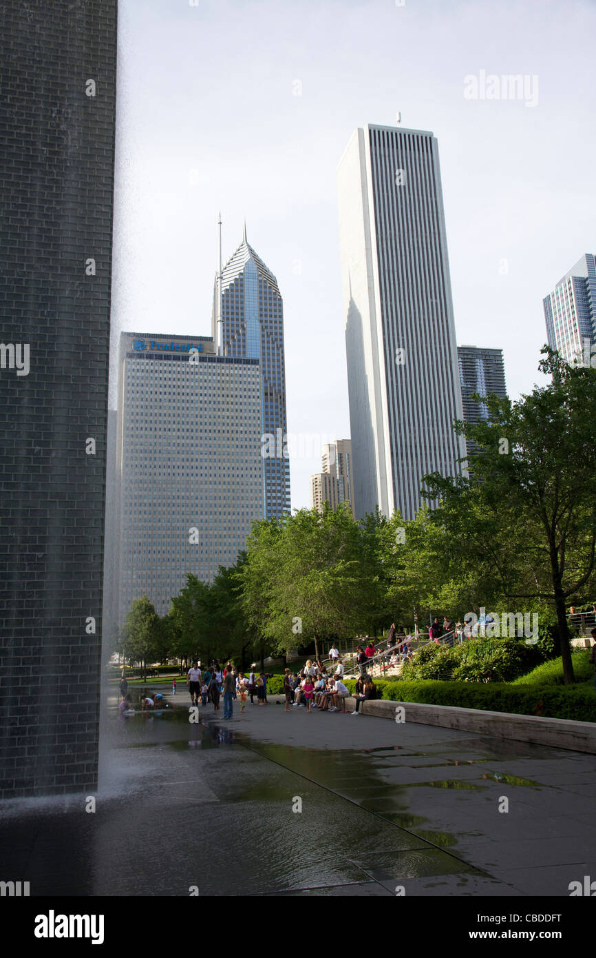 Fontana di corona il Millennium Park Chicago Illinois Foto Stock