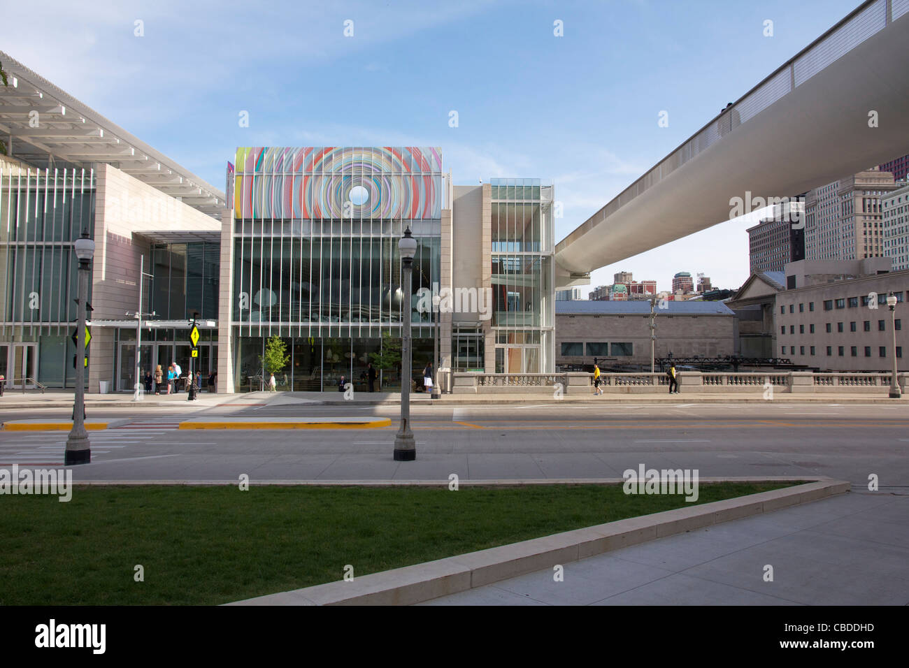 Nichols Bridge e moderna ala dell'Art Institute of Chicago Foto Stock