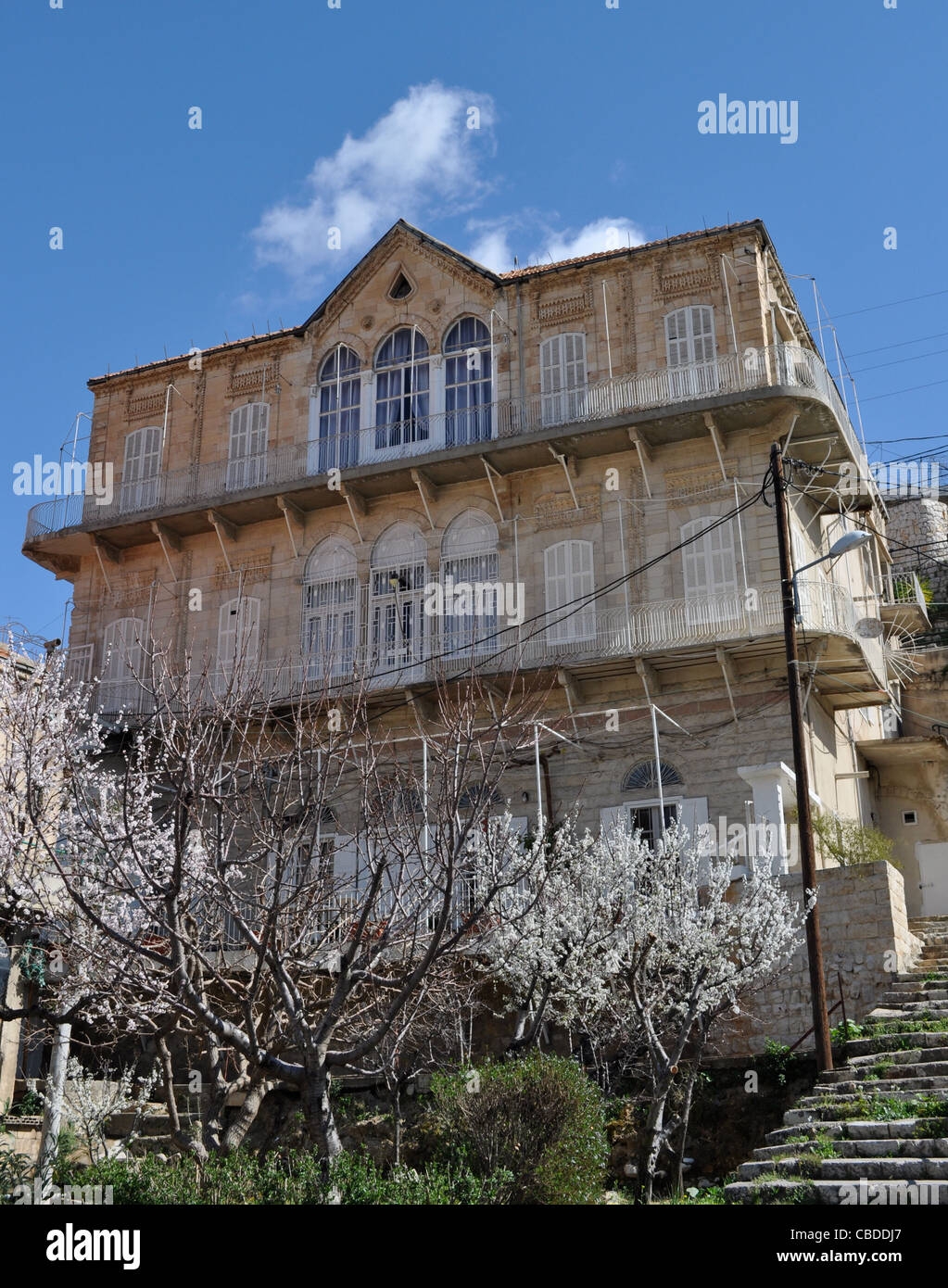 Zahle, superstite era Ottomana house, ubicazione del 1860 massacro in scontri fra cristiani e drusi. Foto Stock