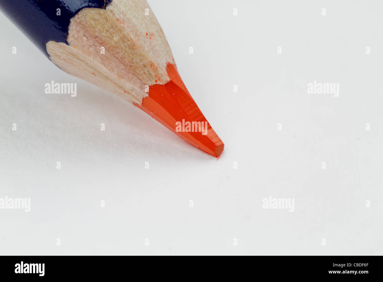 Close up di un artisti acqua arancione matita colorata. Foto Stock
