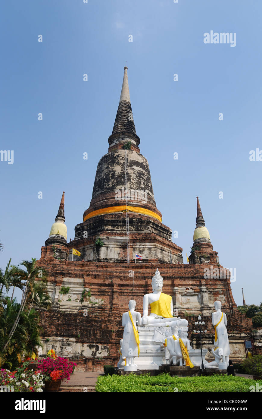 Wat Yai Chai Mongkol (Mongkhon) in Ayutthaya. Foto Stock