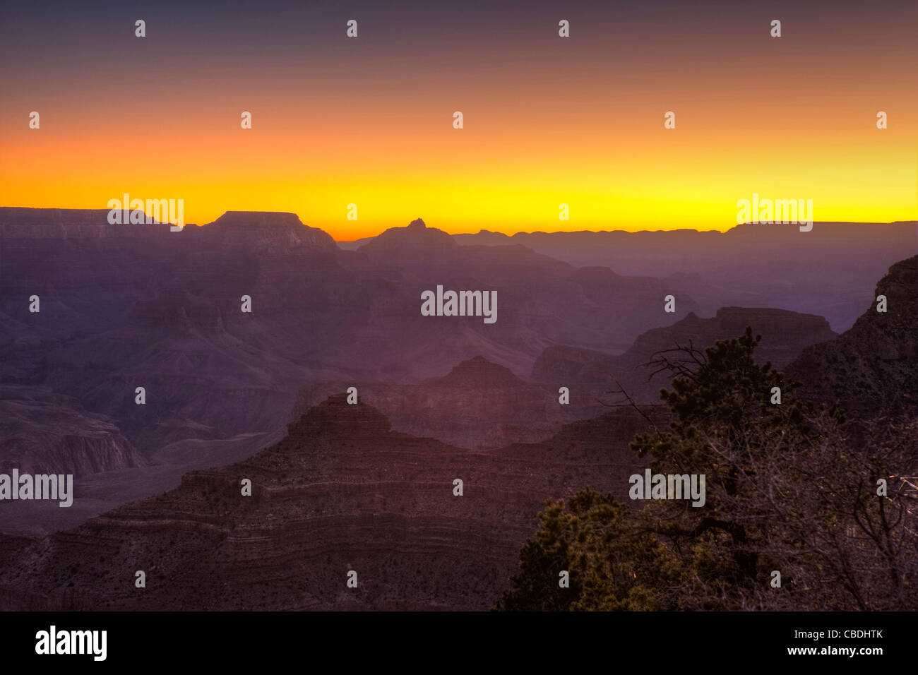 Sunrise, Grand Canyon South Rim, Arizona, Stati Uniti d'America Foto Stock