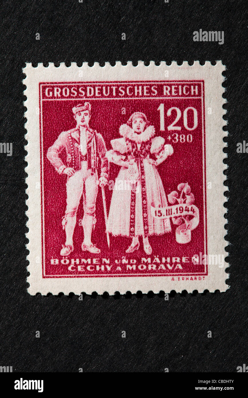 Post, francobollo, folklore, Grossdeutsches Reich, Protettorato di Boemia e Moravia, Protektorat BÀ¶hmen und MÃ¤hren (CTK Foto Stock