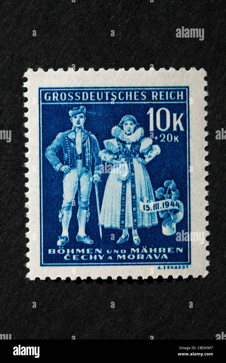 Post, francobollo, folklore, Grossdeutsches Reich, Protettorato di Boemia e Moravia, Protektorat BÀ¶hmen und MÃ¤hren (CTK Foto Stock