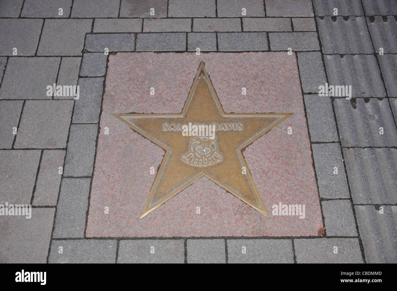 Sammy Davis marciapiede di placca Liseberg Mercatino di Natale, Göteborg, Västergötland & Bohuslän Provincia, il Regno di Svezia Foto Stock