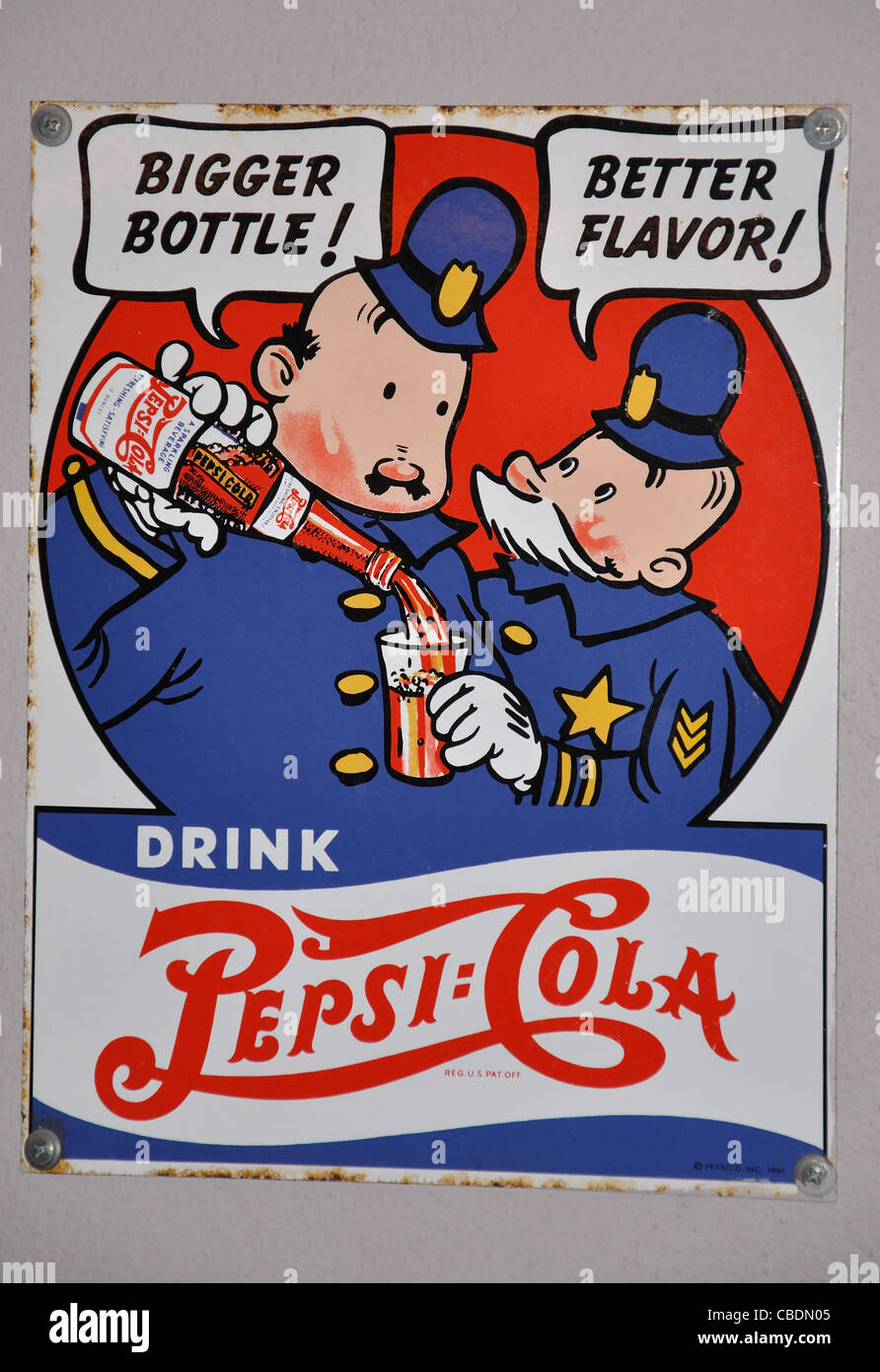 Firma pubblicitaria americana del 1950 al mercato di Natale di Liseberg, Goteborg, provincia di Västergötland e Bohuslän, Regno di Svezia Foto Stock