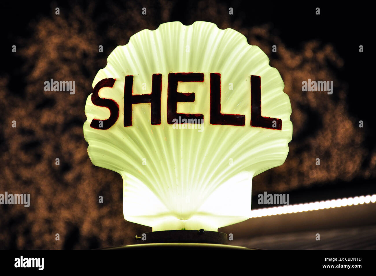 Anni Cinquanta la Shell Oil segno a Liseberg Mercatino di Natale, Göteborg, Västergötland & Bohuslän Provincia, il Regno di Svezia Foto Stock