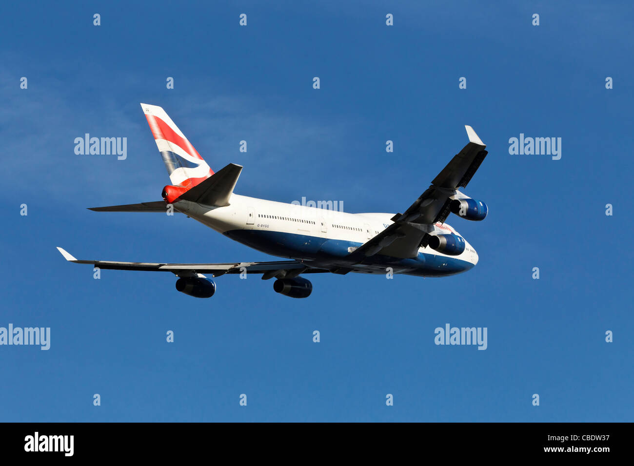 Un Boeing B747 jumbo jet di British Airways in partenza Foto Stock