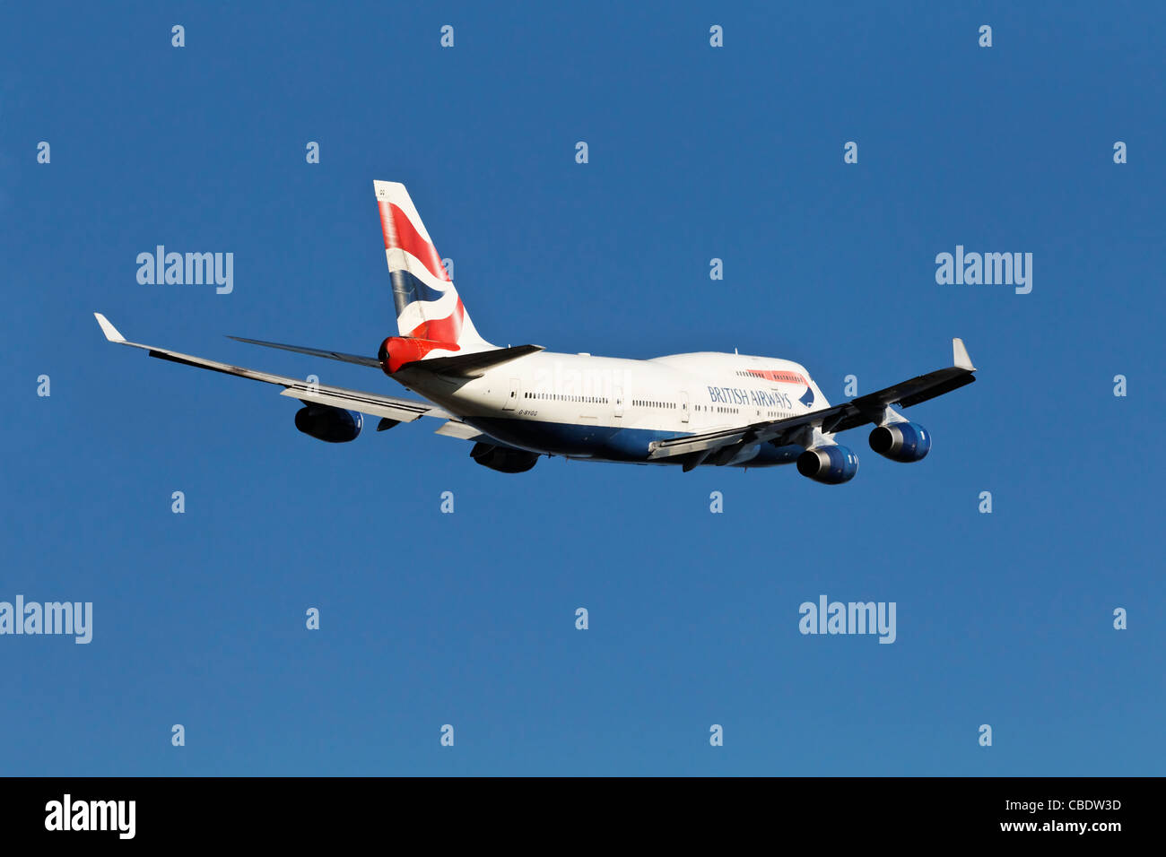 Un Boeing B747 jumbo jet British airways alla partenza Foto Stock