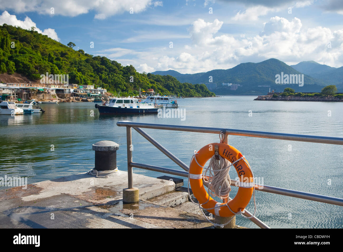 Sau Mun Tsai Villaggio di Pescatori, Hong Kong, Cina Foto Stock