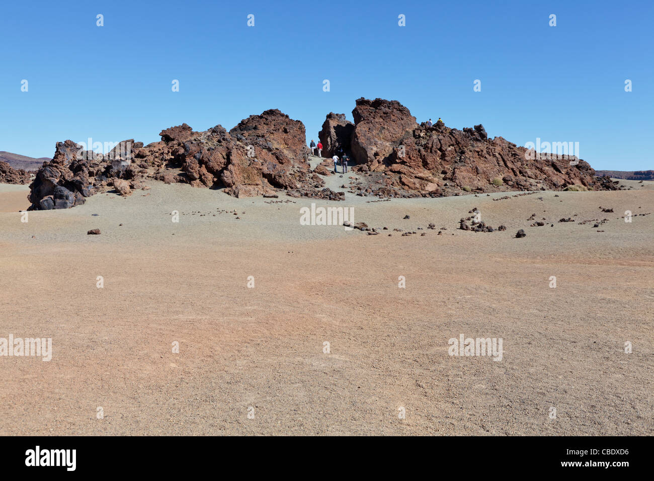 I Visitatori nel Parco Nazionale del Teide Tenerife Canarie Spagna Foto Stock