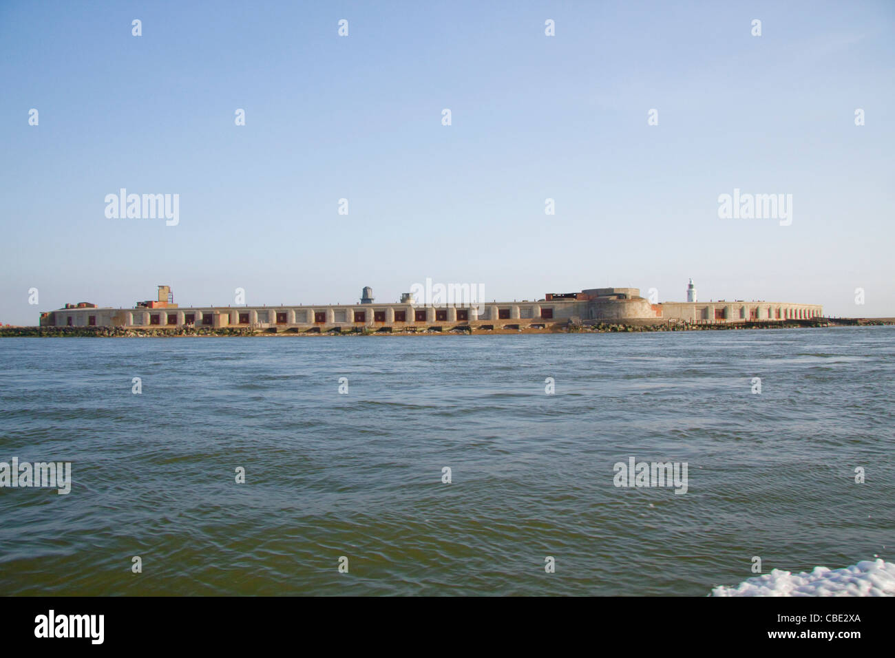 Hurst Castle, Hurst punto sulla costa di Hampshire, vista dal mare Foto Stock