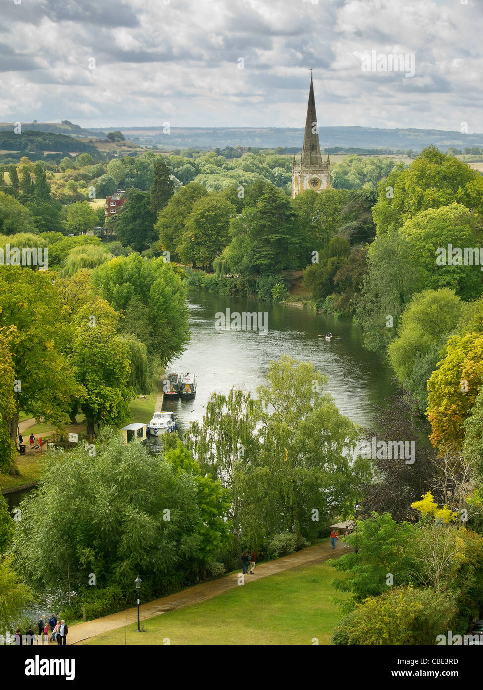 Chiesa della Santa Trinità e il fiume Avon, Stratford-upon-Avon Foto Stock