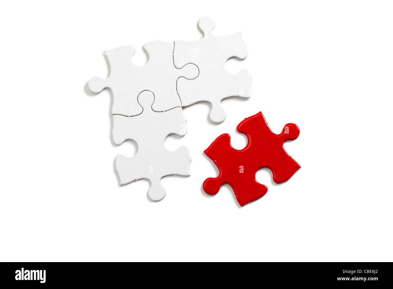 Red Puzzle, concetto aziendale di soluzione Foto Stock