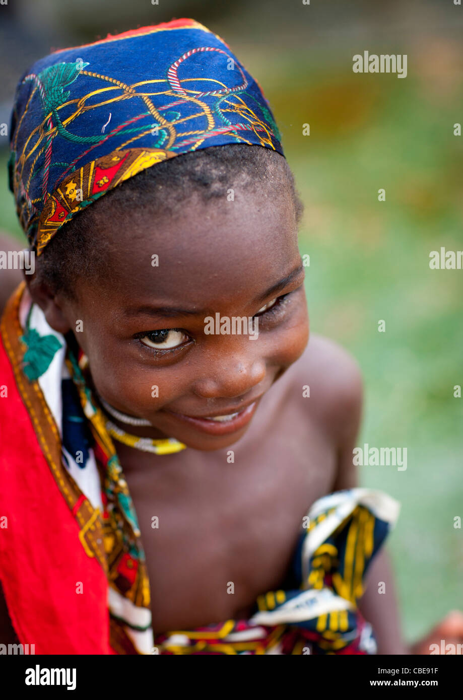 I giovani uno Eyed Mukubal Girl, Area Virie, Angola Foto Stock