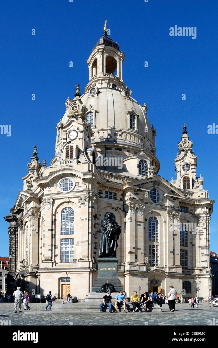 Chiesa Frauenkirche di Dresda - Chiesa di Nostra Signora. Foto Stock