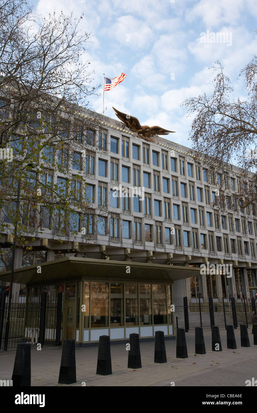 Ambasciata degli Stati Uniti a Grosvenor Square Londra Inghilterra Regno Unito Regno Unito Foto Stock