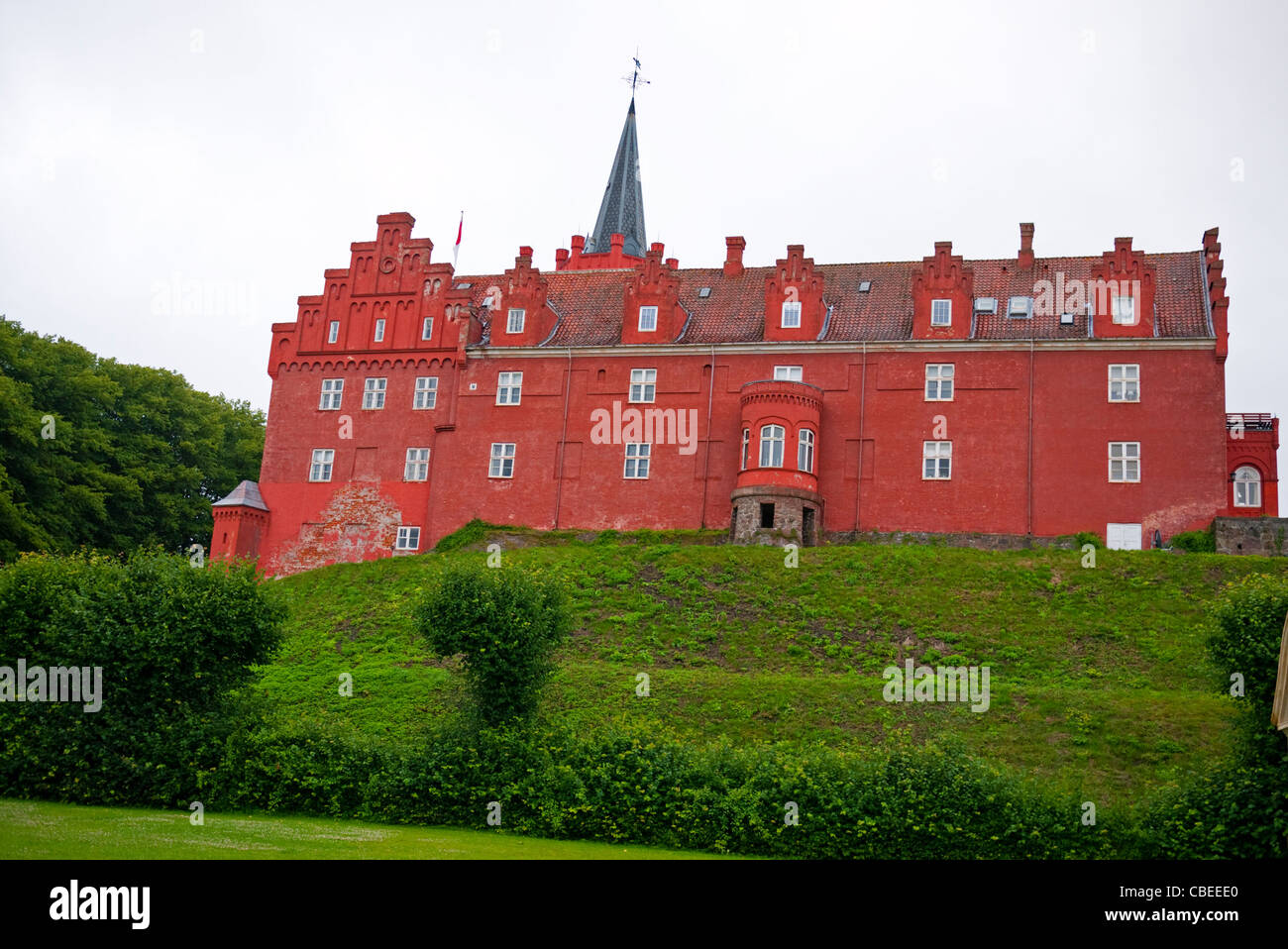Il Castello Rosso Tranekaer Castello Langeland Danimarca Foto Stock