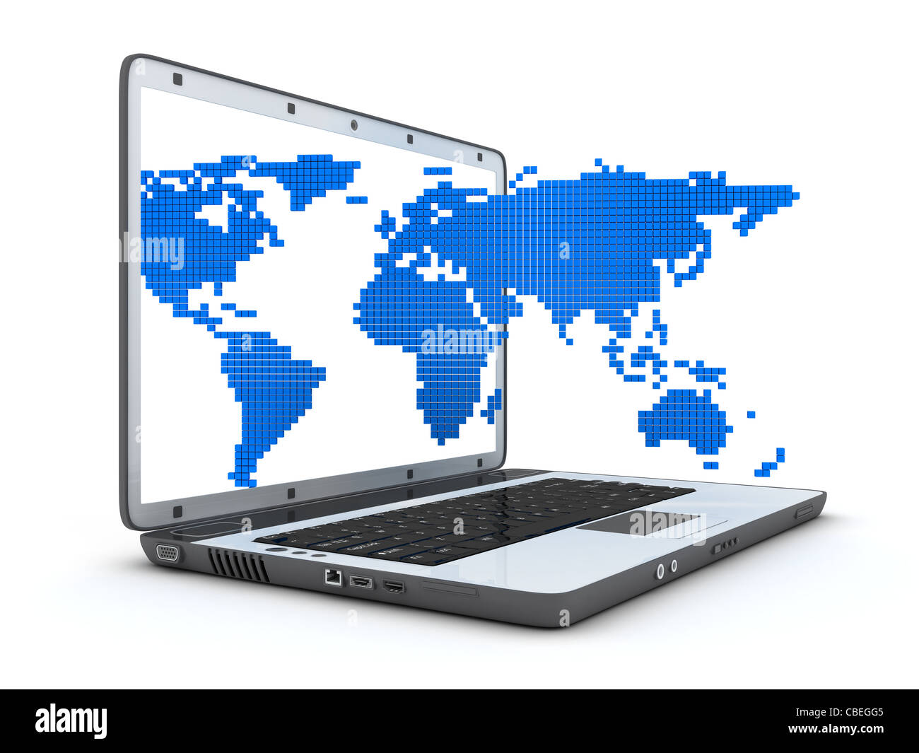 Presentazione Abstract di internet sulla terra (fatto in 3d) Foto Stock