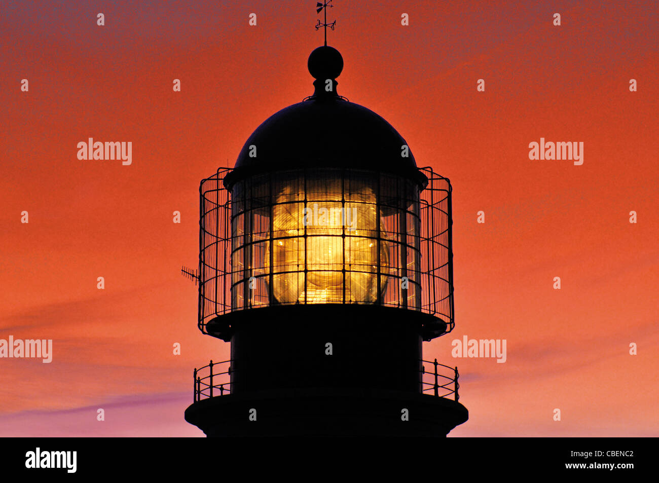 Il Portogallo, Algarve: Tramonto presso il faro di Capo San Vincenzo Foto Stock