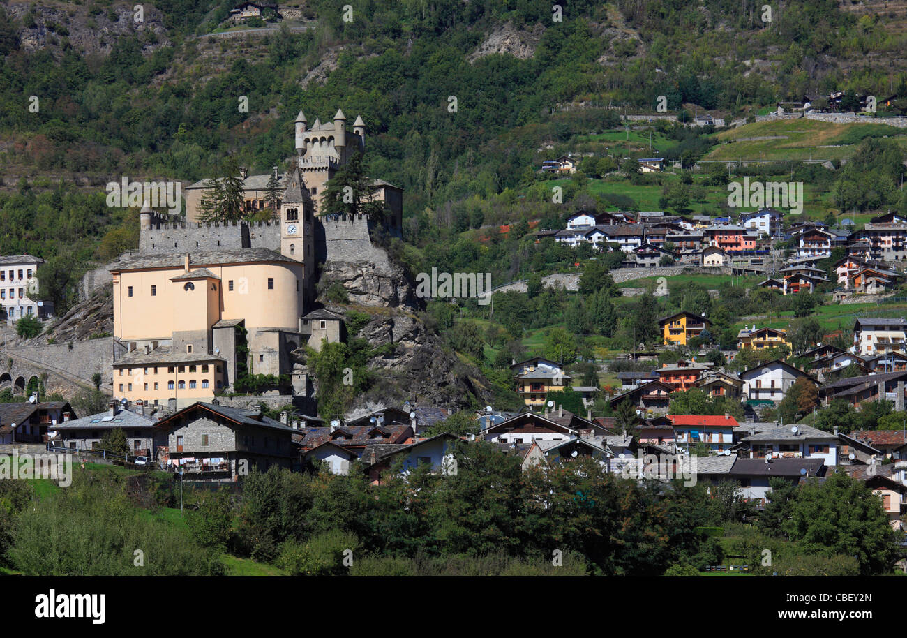 L'Italia, Valle d'Aosta, Saint Pierre, Castello, Foto Stock