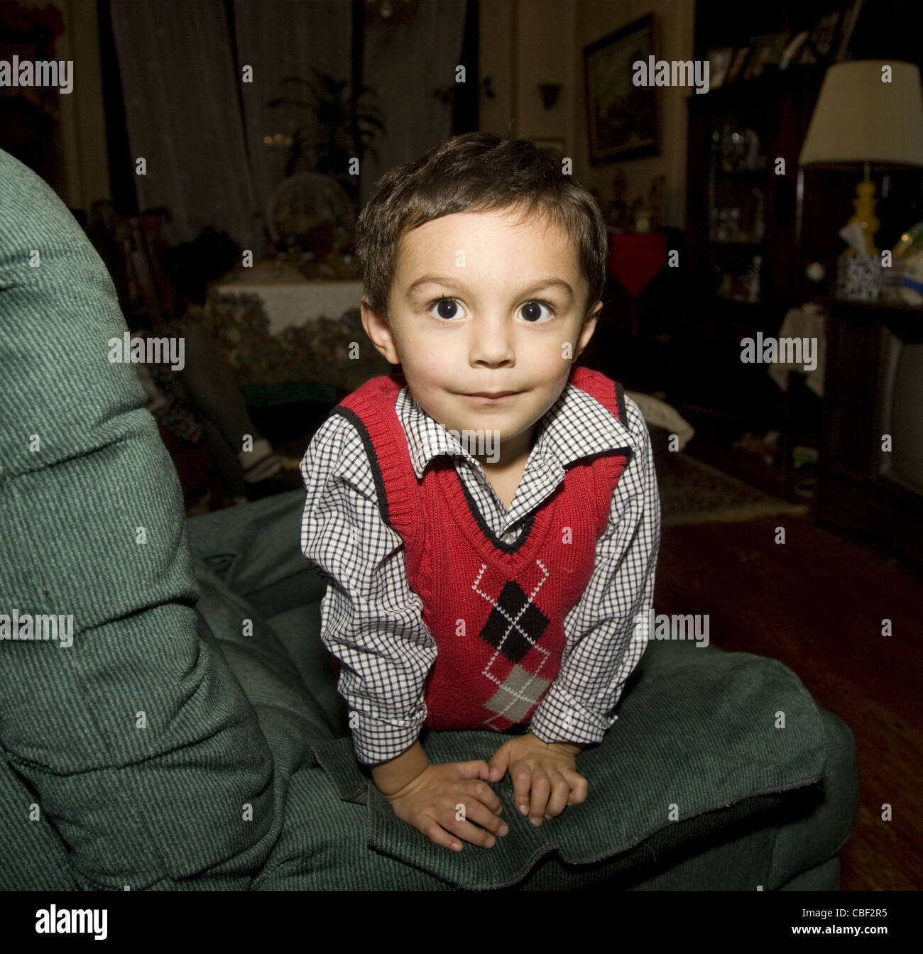 2-1/2 anno vecchio ragazzo di Brooklyn, New York. Foto Stock