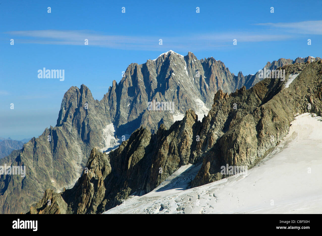 Francia, Alpi Aiguilles de Chamonix, scenario di montagna Foto Stock