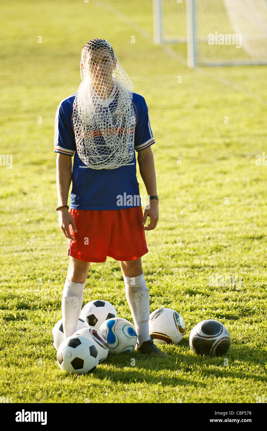 Ritratto di un maschio di soccer football player. Foto Stock