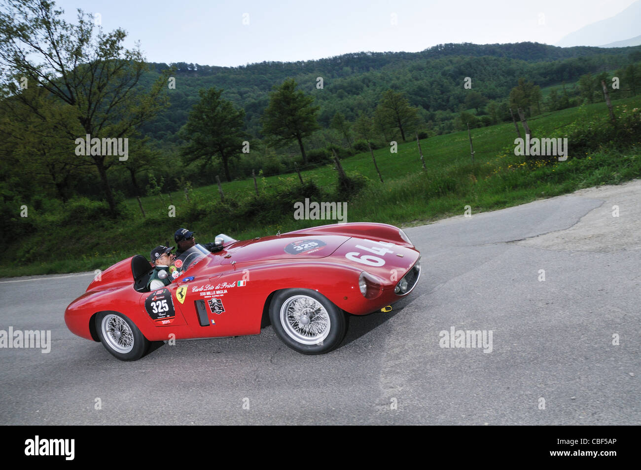 Un 1955 costruito rosso Ferrari 500 Mondial auto storiche Foto Stock