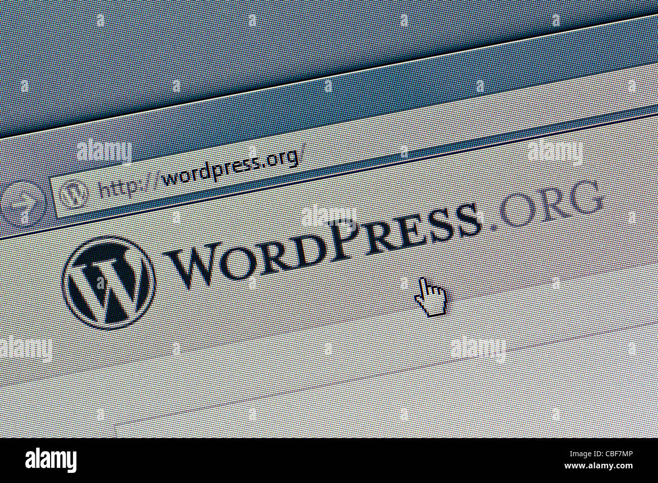 Il logo di WordPress e sito web close up Foto Stock
