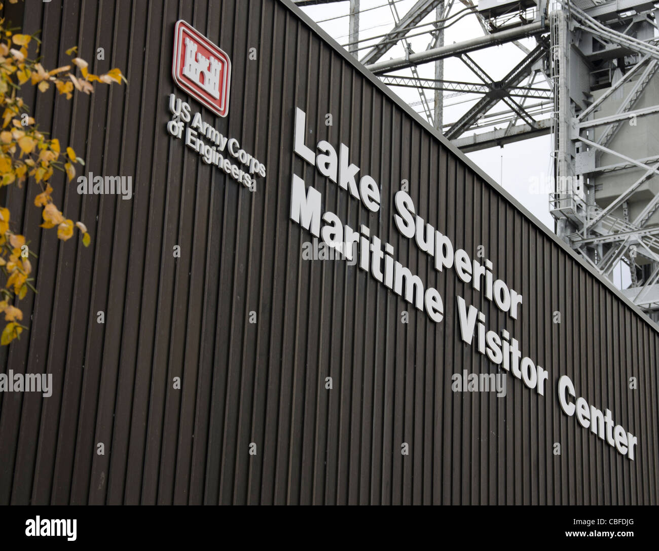 Segno per il Lago Superior Marine Visitor Center Duluth Minnesota MN t Foto Stock