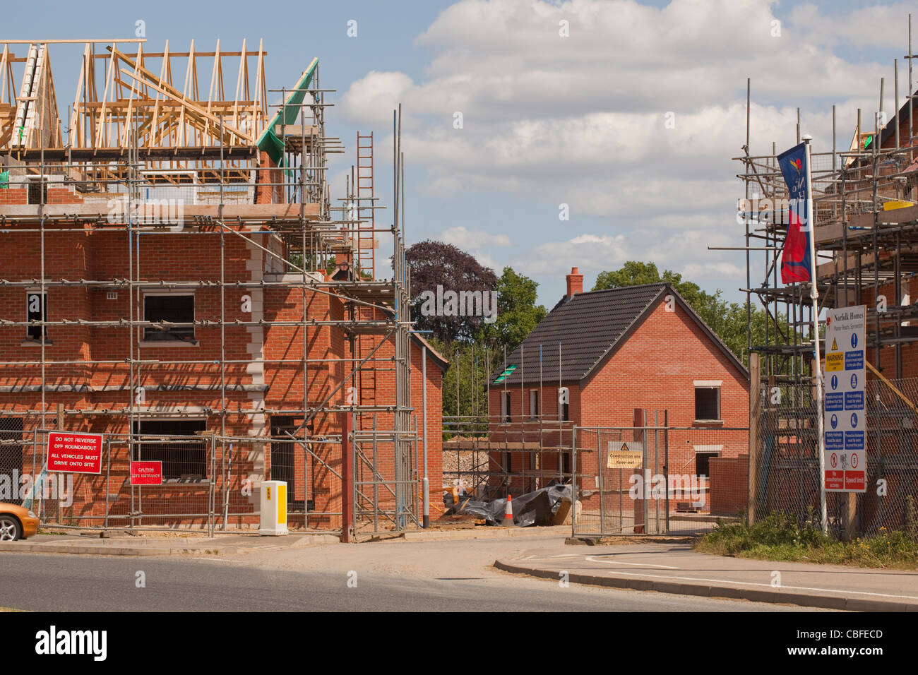 Casa la costruzione dell'edificio. Sprowston, Norwich. Norfolk. Foto Stock
