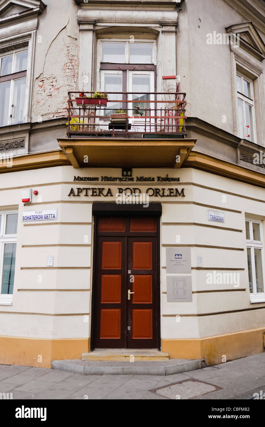 Eagle Pharmacy, pl. Bohaterow Getta 18, Cracovia, ora un museo Foto Stock
