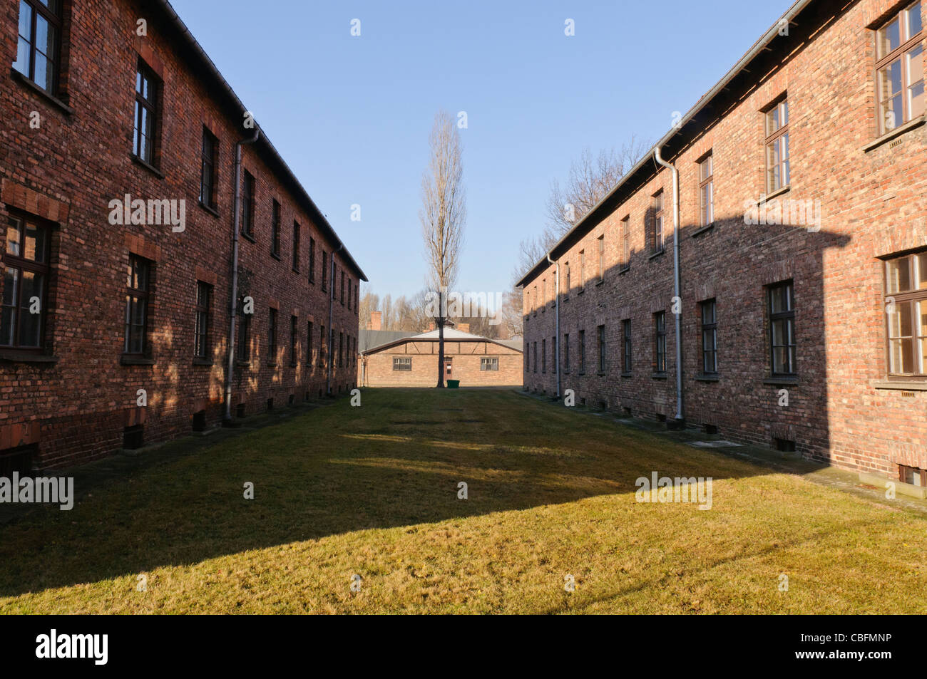 Caserma ad Auschwitz I campo di concentramento nazista Foto Stock