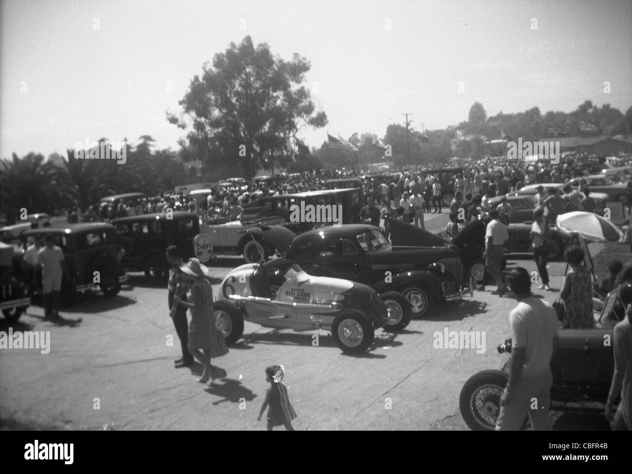 Anni sessanta car show Southern California race cars auto sportive parcheggiata Foto Stock