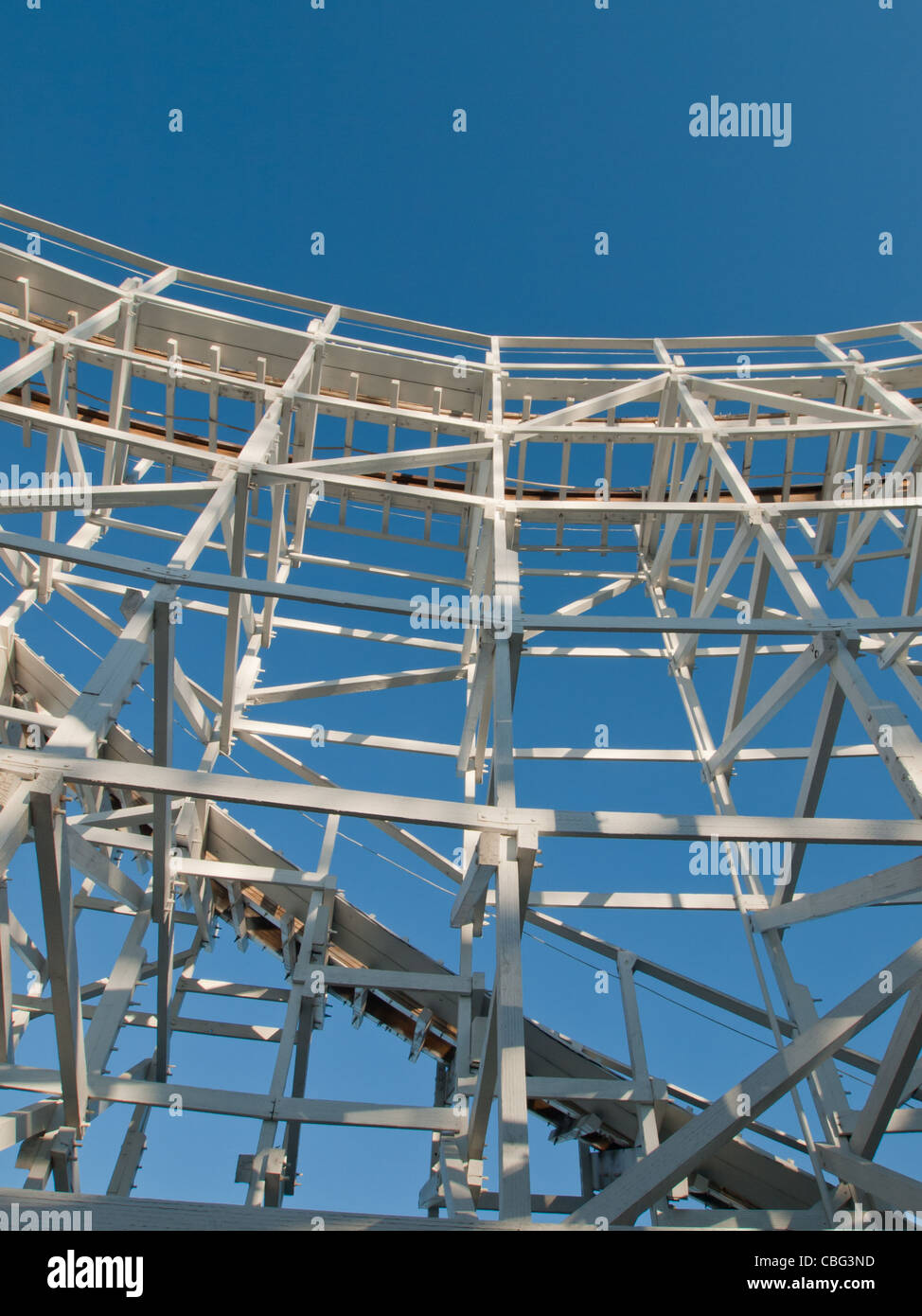 Old fashion rollercoaster al Elitch Gardens Theme Park a Denver in Colorado. Foto Stock