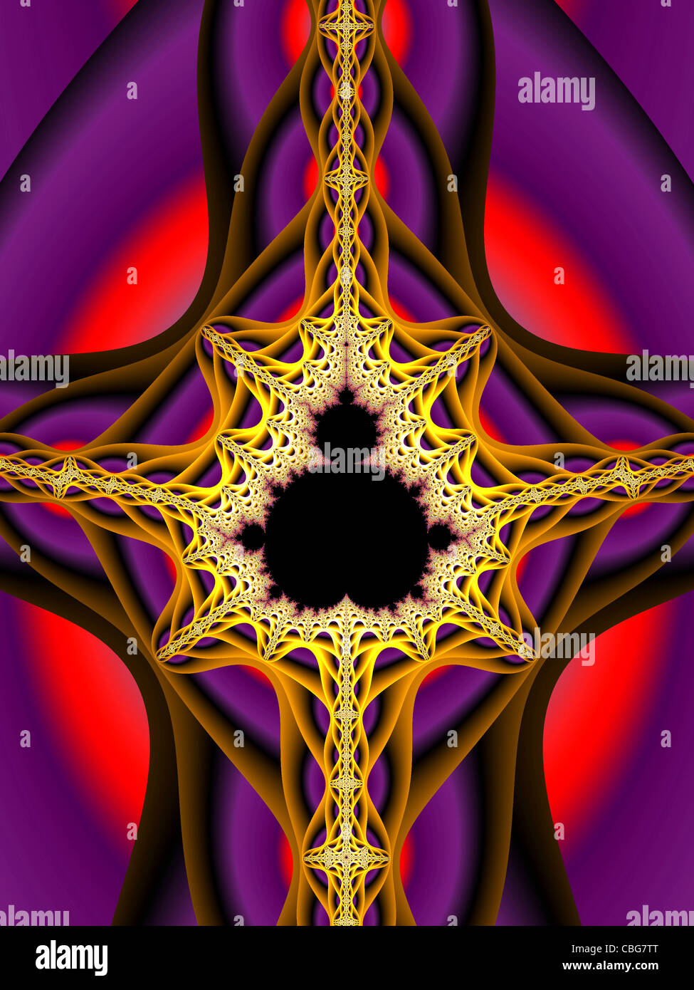 Frattale geometrico pattern usando il set di Mandelbrot Foto Stock