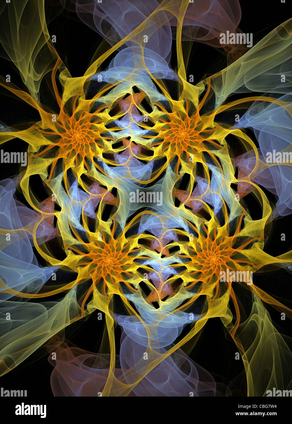 Caratteristiche geometriche turbinii creati utilizzando le apofisi programma Fractal Foto Stock